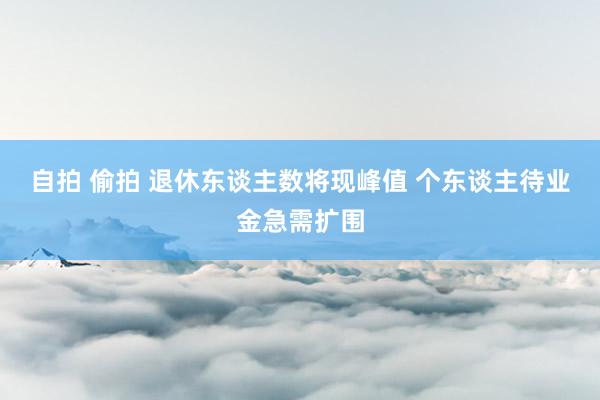 自拍 偷拍 退休东谈主数将现峰值 个东谈主待业金急需扩围