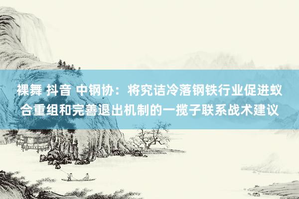 裸舞 抖音 中钢协：将究诘冷落钢铁行业促进蚁合重组和完善退出机制的一揽子联系战术建议