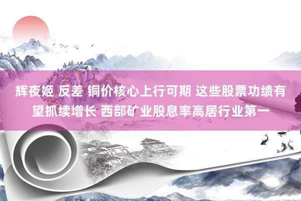 辉夜姬 反差 铜价核心上行可期 这些股票功绩有望抓续增长 西部矿业股息率高居行业第一