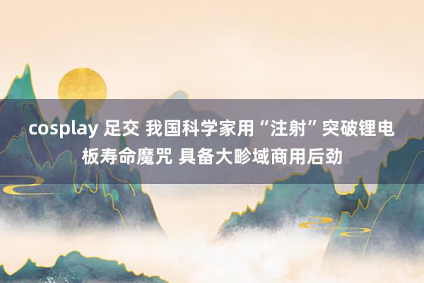 cosplay 足交 我国科学家用“注射”突破锂电板寿命魔咒 具备大畛域商用后劲