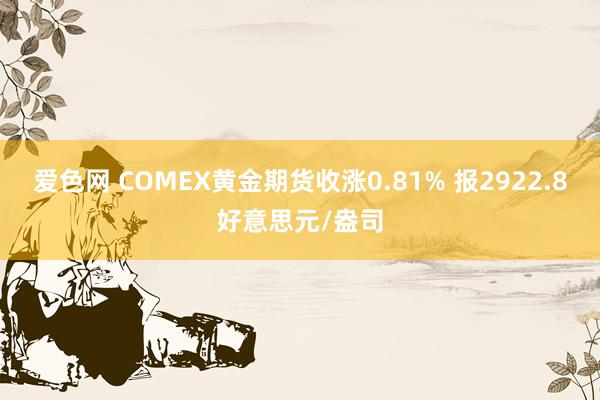 爱色网 COMEX黄金期货收涨0.81% 报2922.8好意思元/盎司